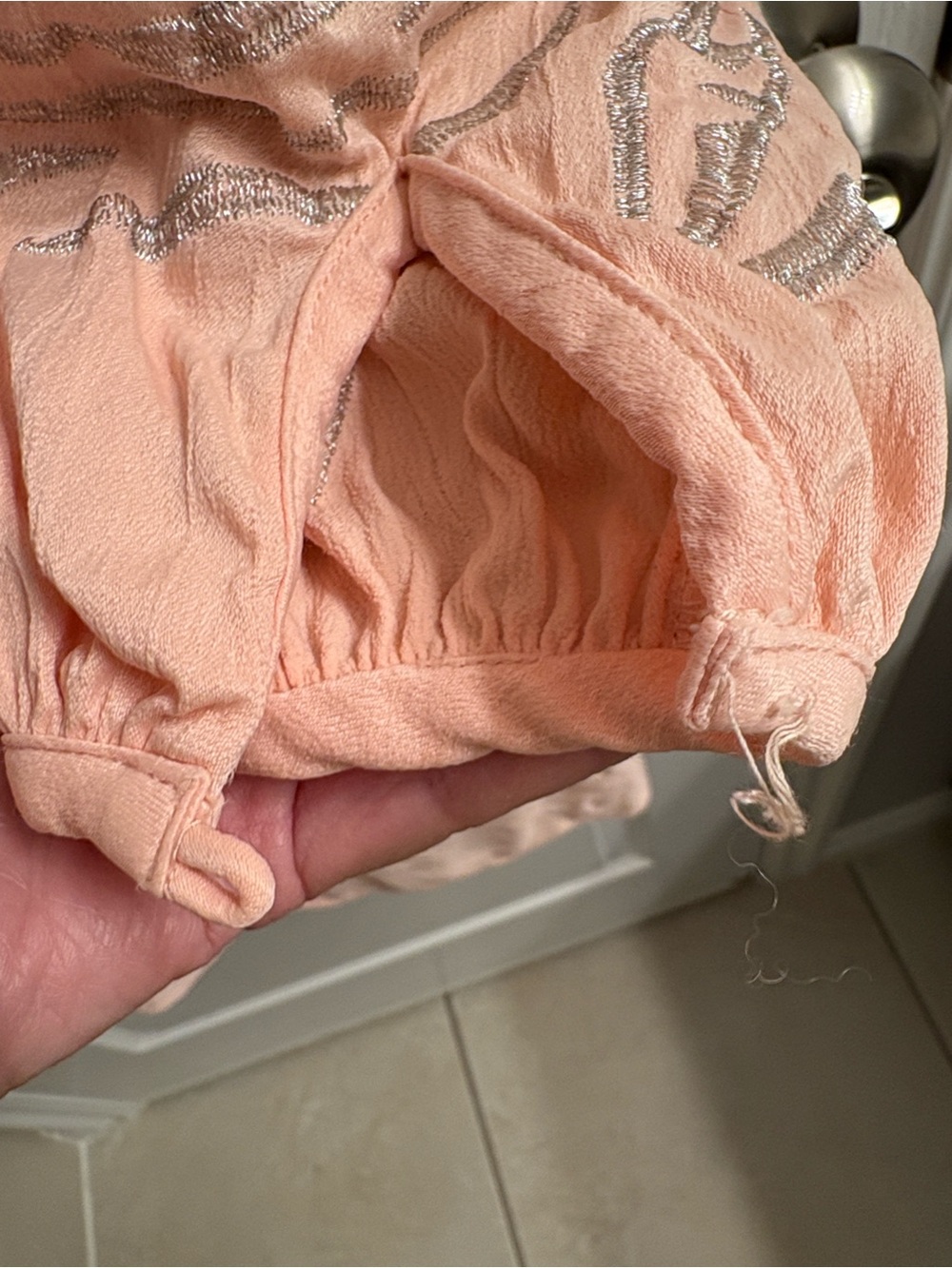 Free People Peach Tunic with Silver Swirl Accents- See Notes - Picture 7 of 7